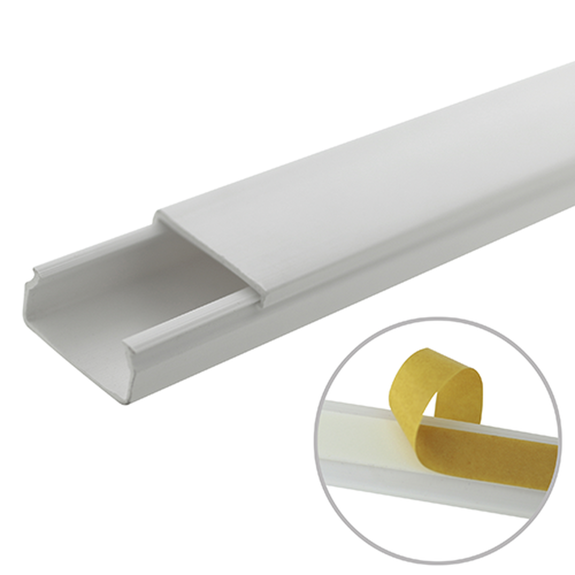 Canaleta LD10 de PVC rígido, con cinta adhesiva para instalación sin  herramientas, de 38.4 x 24 x 1828.8 mm, Color Blanco