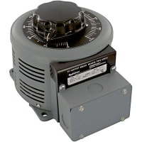 Variable Transformer 0-240V 7.5A Io, 2.1kVA, 240V VI, 50/60Hz, Knob, CW/CCW