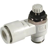 Flow Control, elbow, meter adentro, 1/8 " port, tube del for 6m m, airline