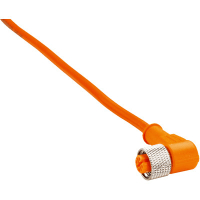 Cordset, M12, hembra, 4-Pin, de ángulo recto, PVC, naranja, los 2m,