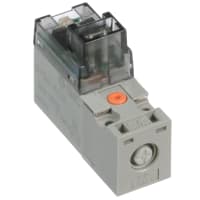 Válvula, solenoide,  3 puerto, NO, operación directa, mt bajo, 12VDC, L enchufe