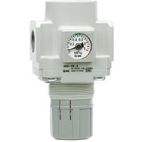 Regulador, aire, 3/8NPT, ind de la galga w/limit, 125PSI, blanco urbano