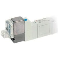 Válvula de solenoide,  3 posición 2 portuaria Dbl, aire M5 Rc,  24 VDC, L enchufe, serie SY100