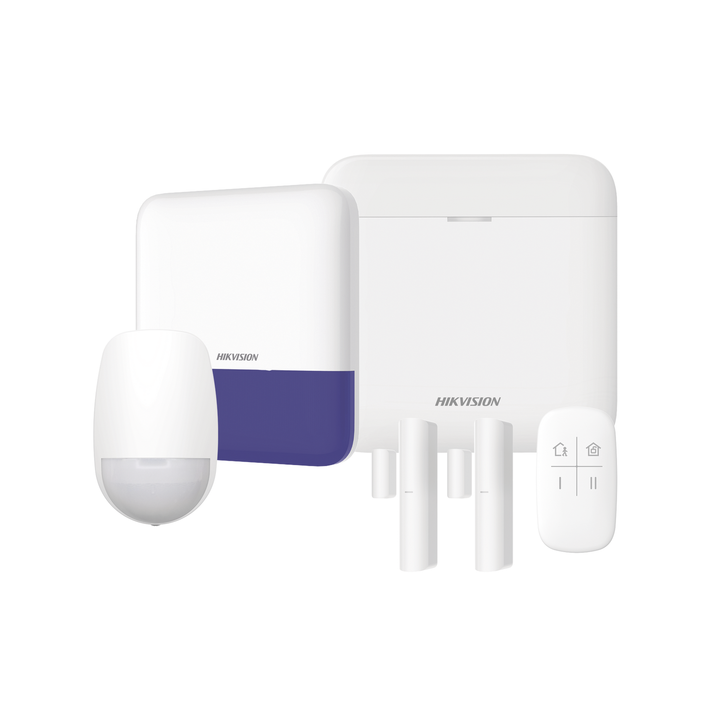 (AX PRO) KIT de Alarma AX PRO / Incluye: 1 Hub con bateria de respaldo / 1 Sensores PIR / 2 Contactos MagnÃ©ticos / 1 Control Remoto / 1 Sirena Inalambrica Exterior / WiFi / Compatible con Hik-Connect P2P