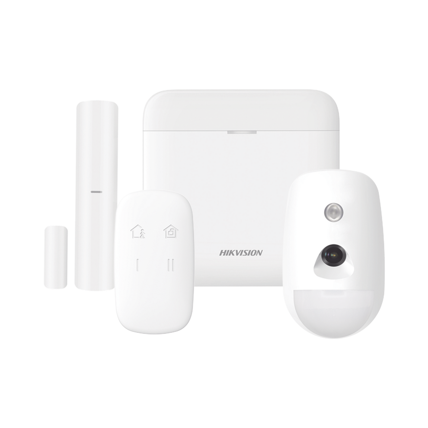 (AX PRO) KIT de Alarma AX PRO / Incluye: 1 Hub con bateria de respaldo / 1 Sensor PIR con Cámara / 1 Contacto Magnético / 1 Control Remoto / WiFi / Compatible con Hik-Connect P2P