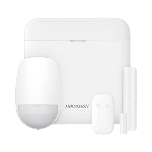 (AX PRO) KIT de Alarma AX PRO con GSM (3G/4G) / Incluye: 1 Hub con bateria de respaldo / 1 Sensor PIR / 1 Contacto MagnÃ©tico / 1 Control Remoto / Wi-Fi / Compatible con Hik-Connect P2P