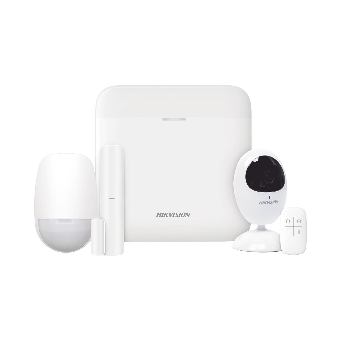 (AX PRO) KIT de Alarma AX PRO / Incluye: 1 Hub con bateria de respaldo / 1 Sensor PIR / 1 Contacto MagnÃ©tico / 1 Control Remoto / 1 CÃ¡mara IP / WiFi / Compatible con Hik-Connect P2P