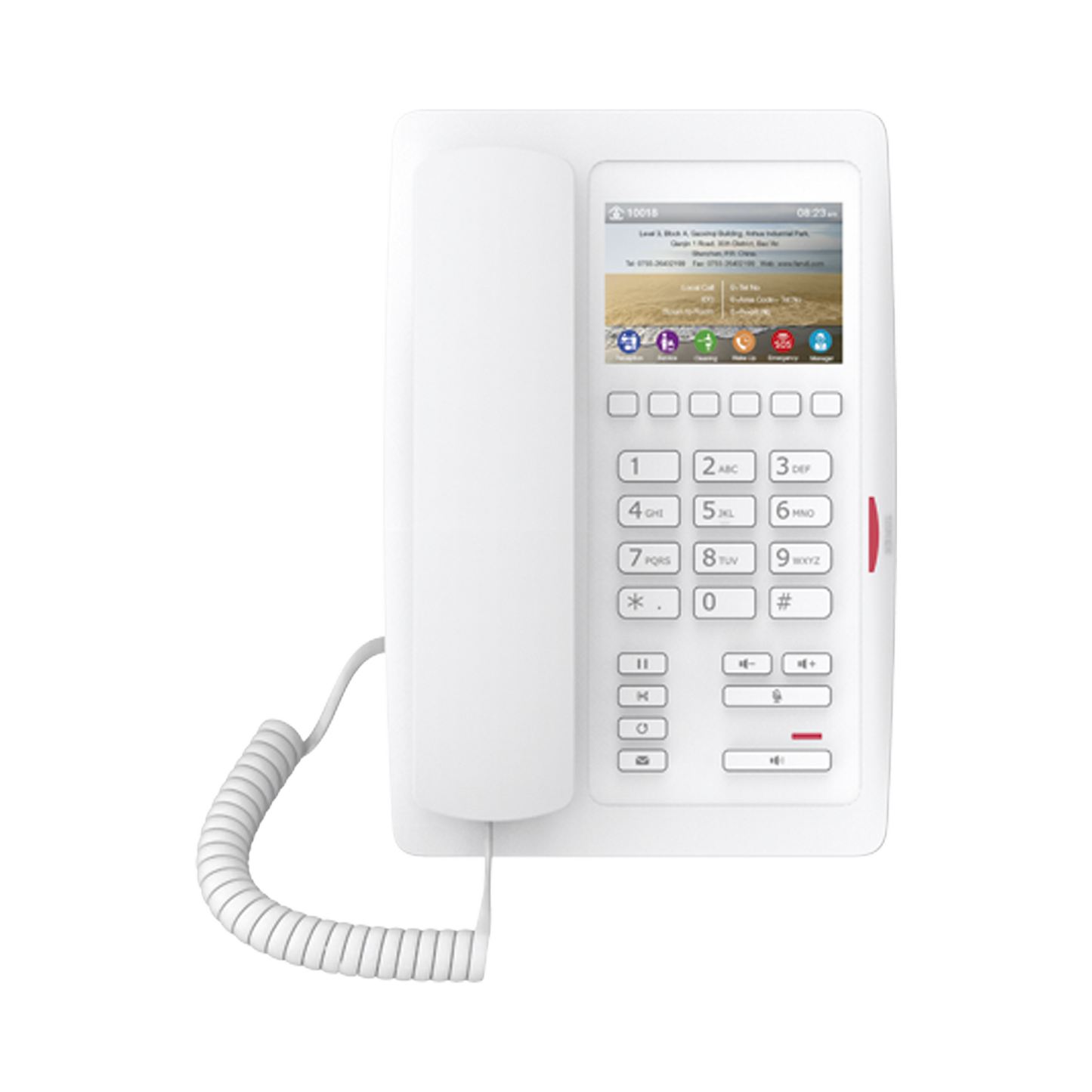 (H5 Color Blanco)TelÃ©fono para HotelerÃ­a, profesional de gama alta con pantalla LCD de 3.5 pulgadas a color, 6 teclas programables para servicio rÃ¡pido (Hotline) PoE