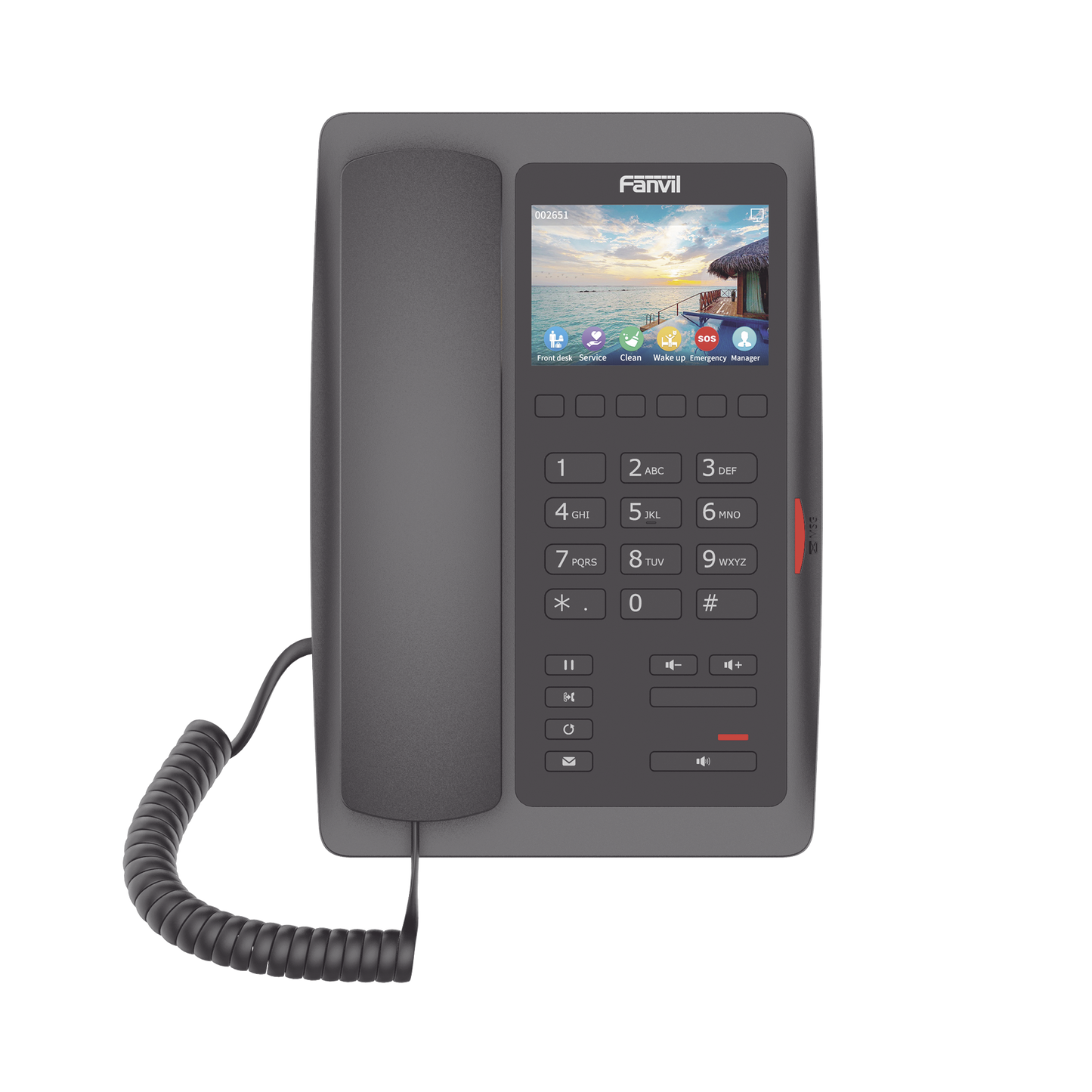 (H5W Color Negro)TelÃ©fono IP WiFi para HotelerÃ­a, profesional de gama alta con pantalla LCD de 3.5 pulgadas a color, 6 teclas programables para servicio rÃ¡pido (Hotline) PoE