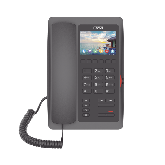 (H5W Color Negro)TelÃ©fono IP WiFi para HotelerÃ­a, profesional de gama alta con pantalla LCD de 3.5 pulgadas a color, 6 teclas programables para servicio rÃ¡pido (Hotline) PoE