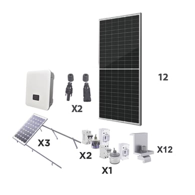 Kit Solar para Interconexión de 5 KW de Potencia, 220 Vca con Inversor Cadena y Paneles Monocristalinos de 450 W