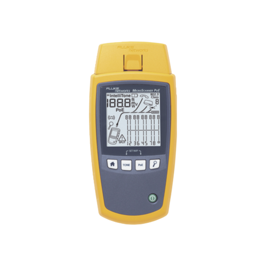 Verificador de Red MicroScanner PoE, para ComprobaciÃ³n de Redes de Voz, Datos, Video y PoE 802.3af, at, bt y UPOE, Con Pantalla LCD Retroiluminada