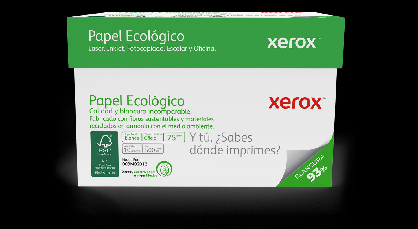 XEROX PAPEL ECOLOGICO OFICIO 93% BLANCURA