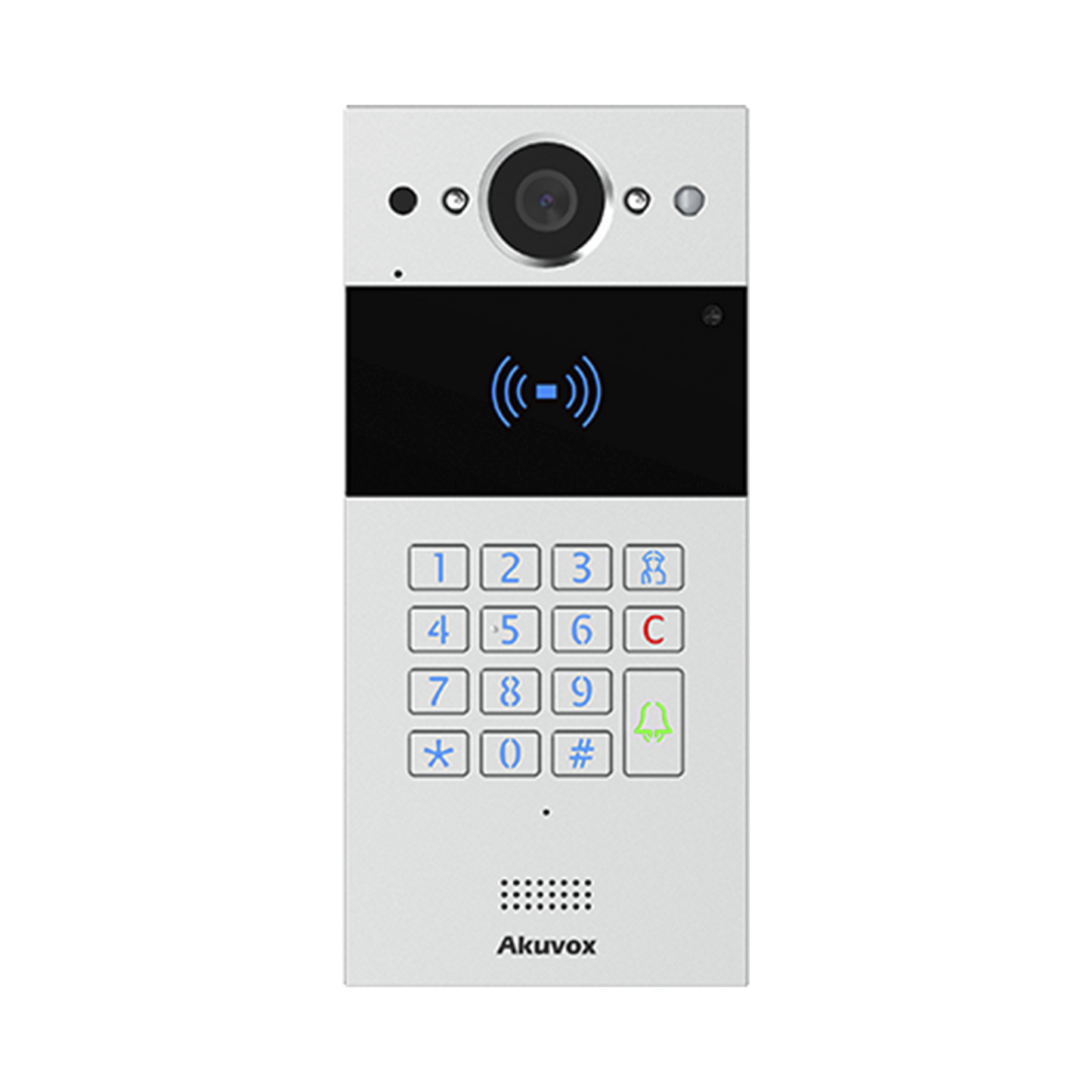 Videoportero SIP / Teclado y Lector de Tarjeta / NotificaciÃ³n App / NotificaciÃ³n Llamada TelefÃ³nica / ConfiguraciÃ³n en la Nube / POE / IP65 / CÃ¡mara de 2 MP / NFC / PIN Temporal para Visitas / Control de 2 Puertas