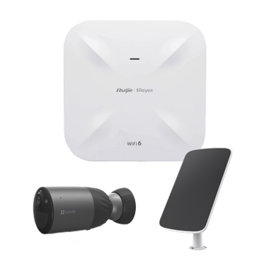 Kit de Cámaras Wi-Fi  con Access Point/ Incluye 1 Cámara de Batería  CS-BC1C / 1 Pane solar Mod. CS-CMT-SOLARPANEL-C / 1 Access Point RG-RAP6260(G)