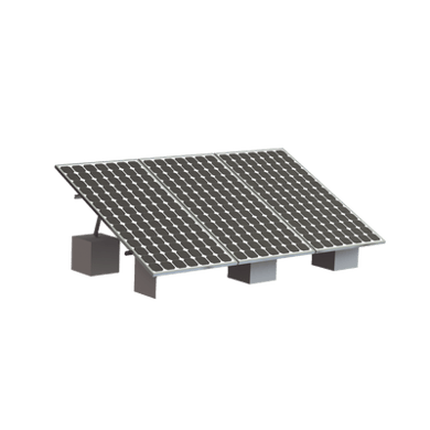 Montaje para 3 Panel Solar, Riel 8 de 4050mm para Módulos con Espesor de 35mm, Velocidad de Viento Máx. 136km/h (20° a 45°)