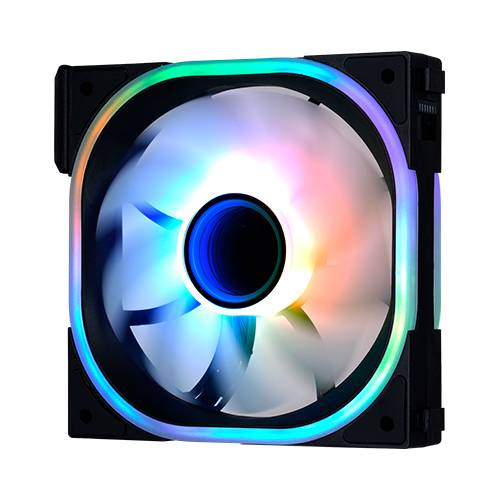 VENTILADOR MODULAR GAME FACTOR FG500, 120MM, 58 CFM, 1900 RPM, RGB, COMPATIBLE CON FG500 NEGRO