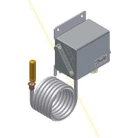 Interruptor de la temperatura, tipo KPS77, 68-140F, 5.4-25.2F diferencial, sensor armado