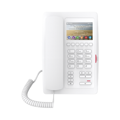 FANVIL H5-W Tel&eacute;fono para Hoteler&iacute;a, profesional de gama alta con pantalla LCD de 3.5 pulgadas a color, 6 teclas programables para servicio r&aacute;pido (Hotline) PoE