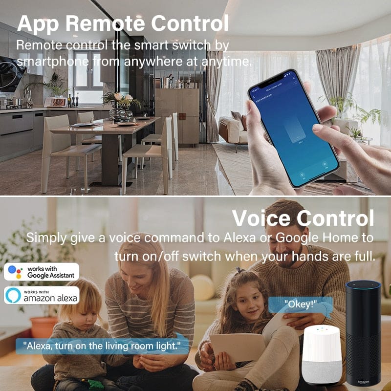 Tuya ZigBee/WiFi Mini interruptor inteligente 16A Control de 2 vías módulo de automatización del hogar inteligente funciona con Alexa Google Home Alice Smart Life