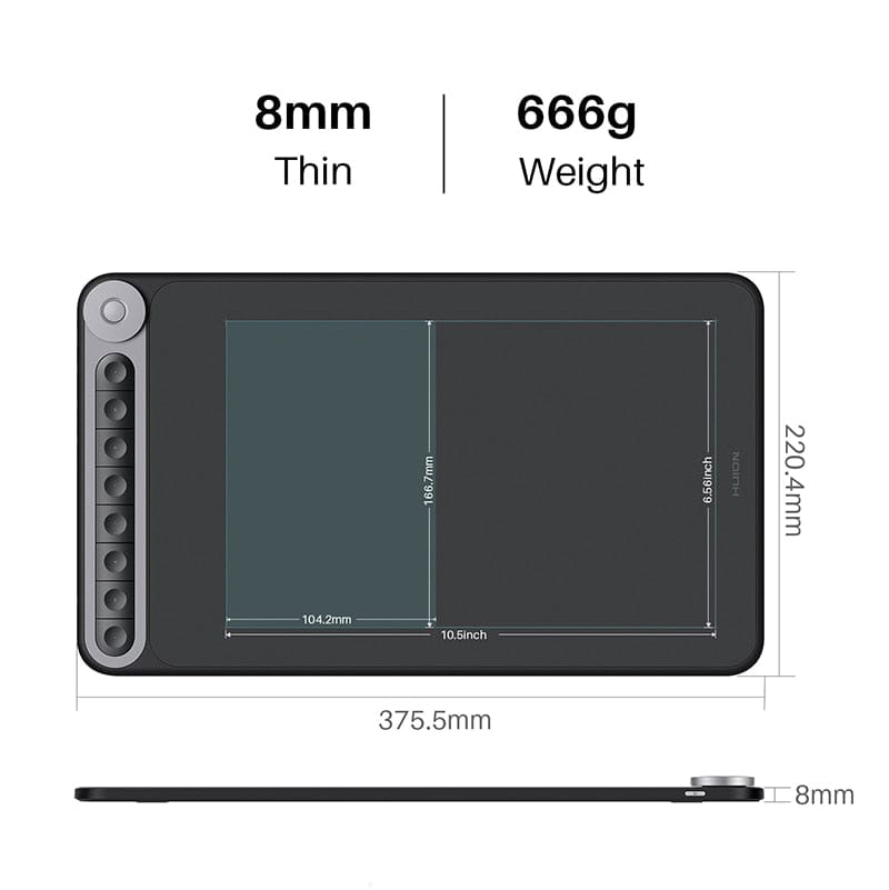 Tableta gráfica HUION Q620M, lápiz de dibujo USB inalámbrico, tableta de 8192 niveles de presión, lápiz óptico Digital con Dial, 8 teclas, compatible con Android