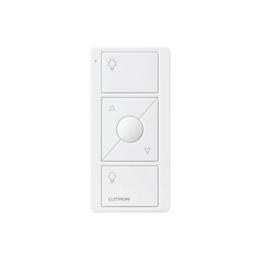 Control remoto PICO 3 botones encender/apagar, subir/bajar intensidad, color blanco, complemente con un atenuador Caseta, RA2, RadioRa2.