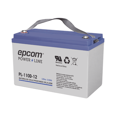 EPCOM POWERLINE PL-110-D12 Acumulador EPCOM 12Vcd 110Ah Tecnolog&iacute;a VRLA AGM Ciclo Profundo para Aplicaciones Fotovoltaicas