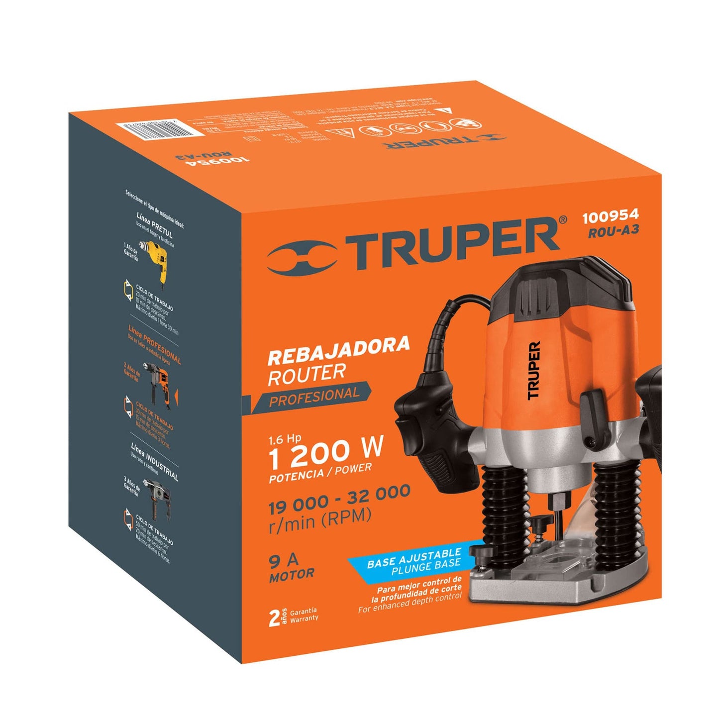 Router profesional, 1-3/4 HP