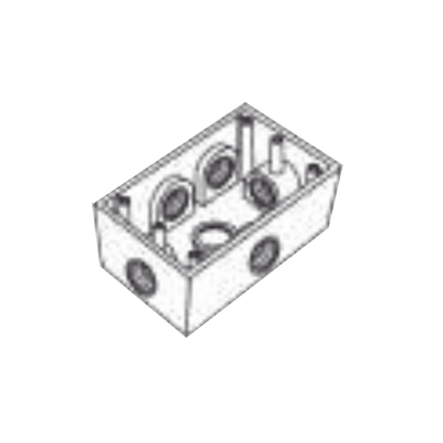 RAWELT RR-0289 Caja Condulet FS de 1/2&quot; (12.7 mm) con seis bocas a prueba de intemperie.