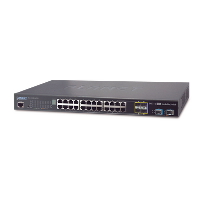 PLANET SGS-5220-24T2X Switch de Acceso Stack Capa 2+ de 24 puertos + 4 compartidos TP/SFP + 2 Puertos 10G SFP+  Stack