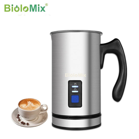 Espumador de leche eléctrico BioloMix, vaporizador de leche, calentador de leche, espuma de café para café con leche, capuchino, Chocolate caliente