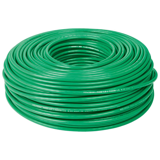 Cable THHW-LS, 12 AWG, color verde rollo 100 m