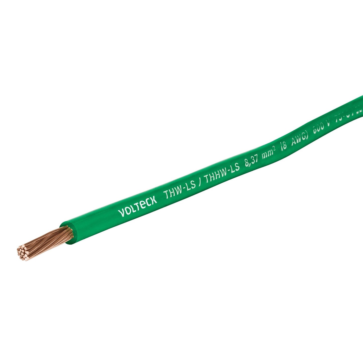 Cable THHW-LS, 8 AWG, color verde rollo 100 m