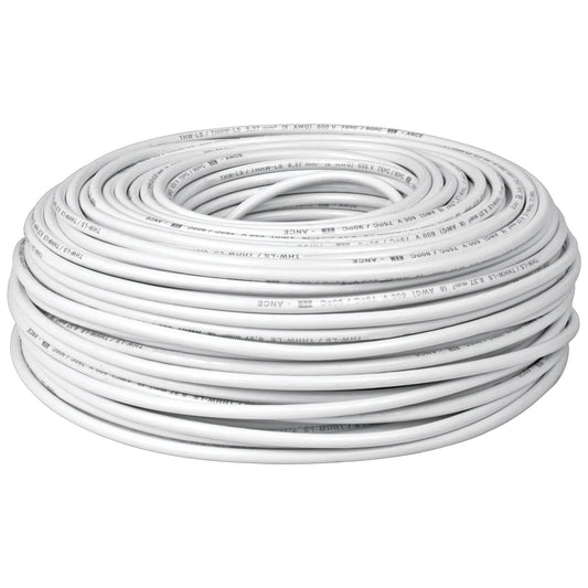 Cable THHW-LS, 8 AWG, color blanco rollo 100 m