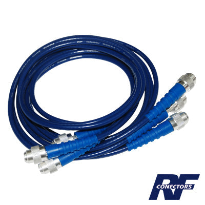 RF INDUSTRIES,LTD RFA-4041 Juego de 3 Cables Doble Malla de 48&quot; con Adaptadores UNIDAPT en los Extremos.